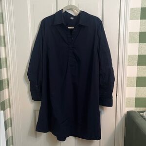 NWT Old Navy Navy Blue Long Sleeve Popover Style Shirt Dress Size L